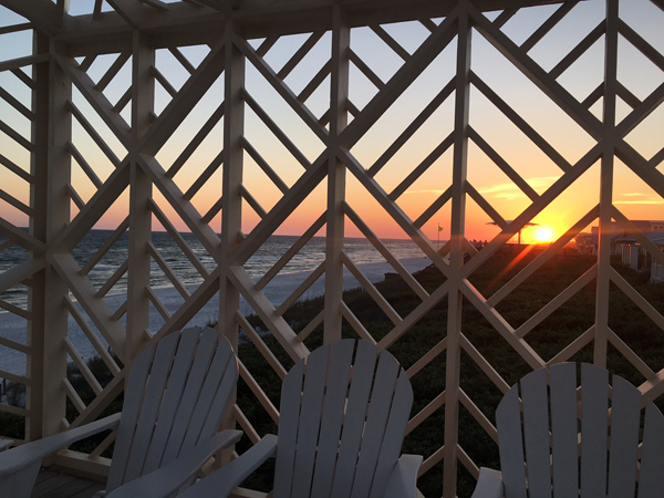Sunset through lattice