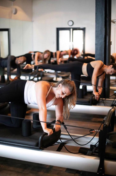 Woman exercising in studio