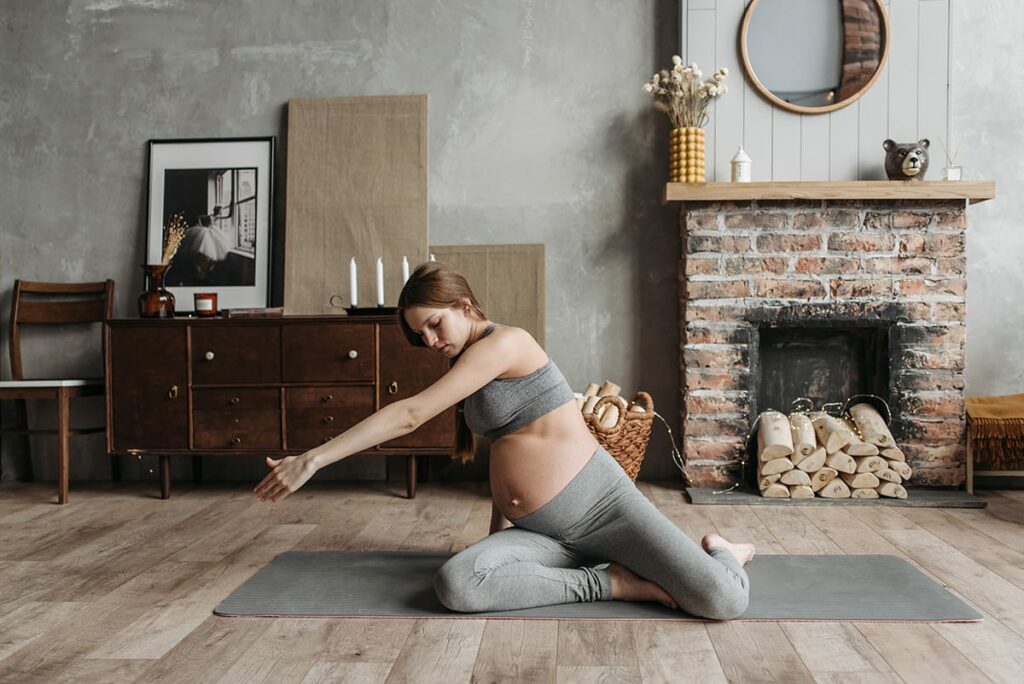 Pregnant woman yoga